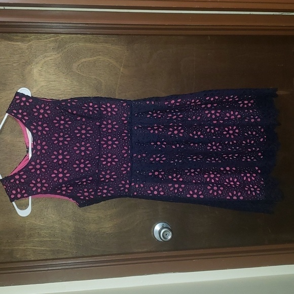 Altar'd State Dresses & Skirts - Altard State sleeveless lace dress pink and navy size medium with zip up back